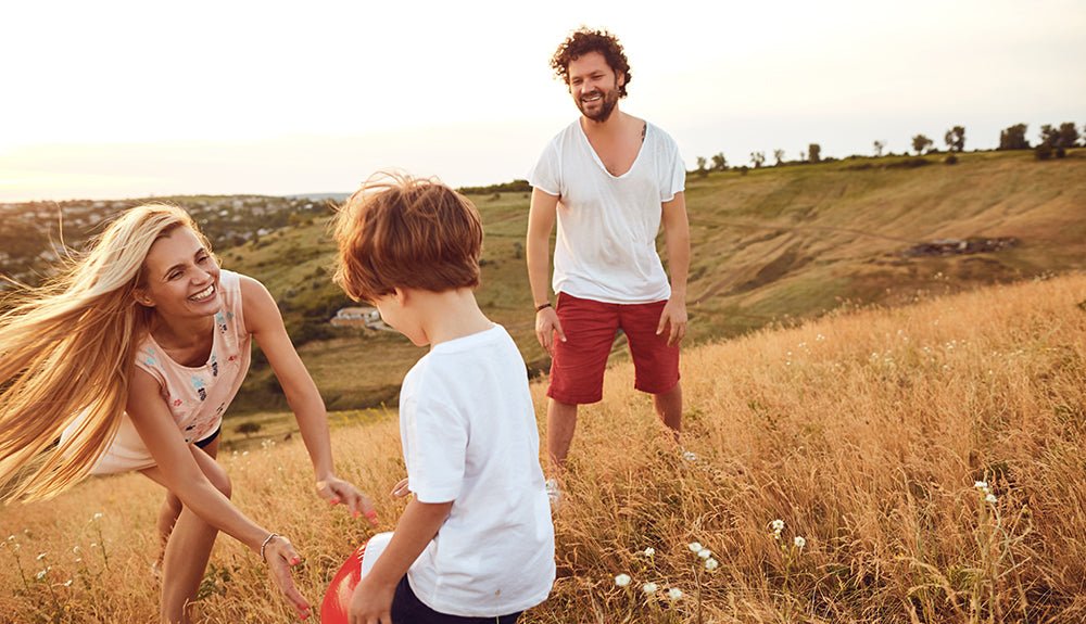 Middle aged man with family